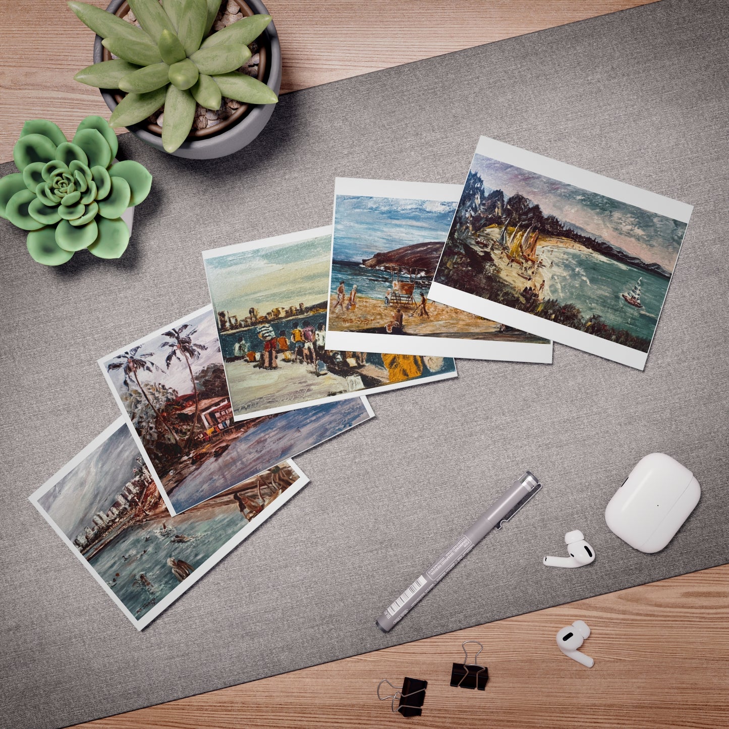 Breathe in the Ocean Breeze with Multi-Design Greeting Cards Featuring Hawaii’s Shores & Beaches – 5-Pack