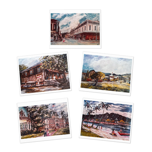 Journey Through Old Hawaii – Greeting Cards Featuring Nature, Historic Buildings & Coastal Beauty of Oʻahu – 5-Pack
