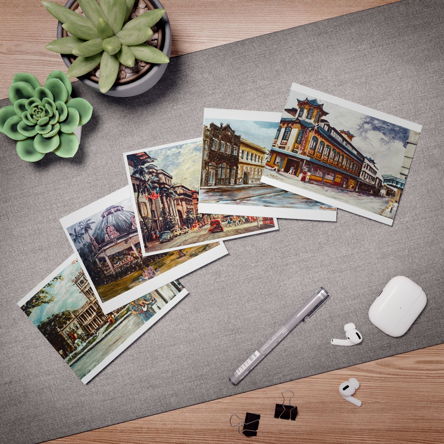 Step Back in Time with Multi-Design Greeting Cards Featuring Historic Buildings of Oʻahu – 5-Pack