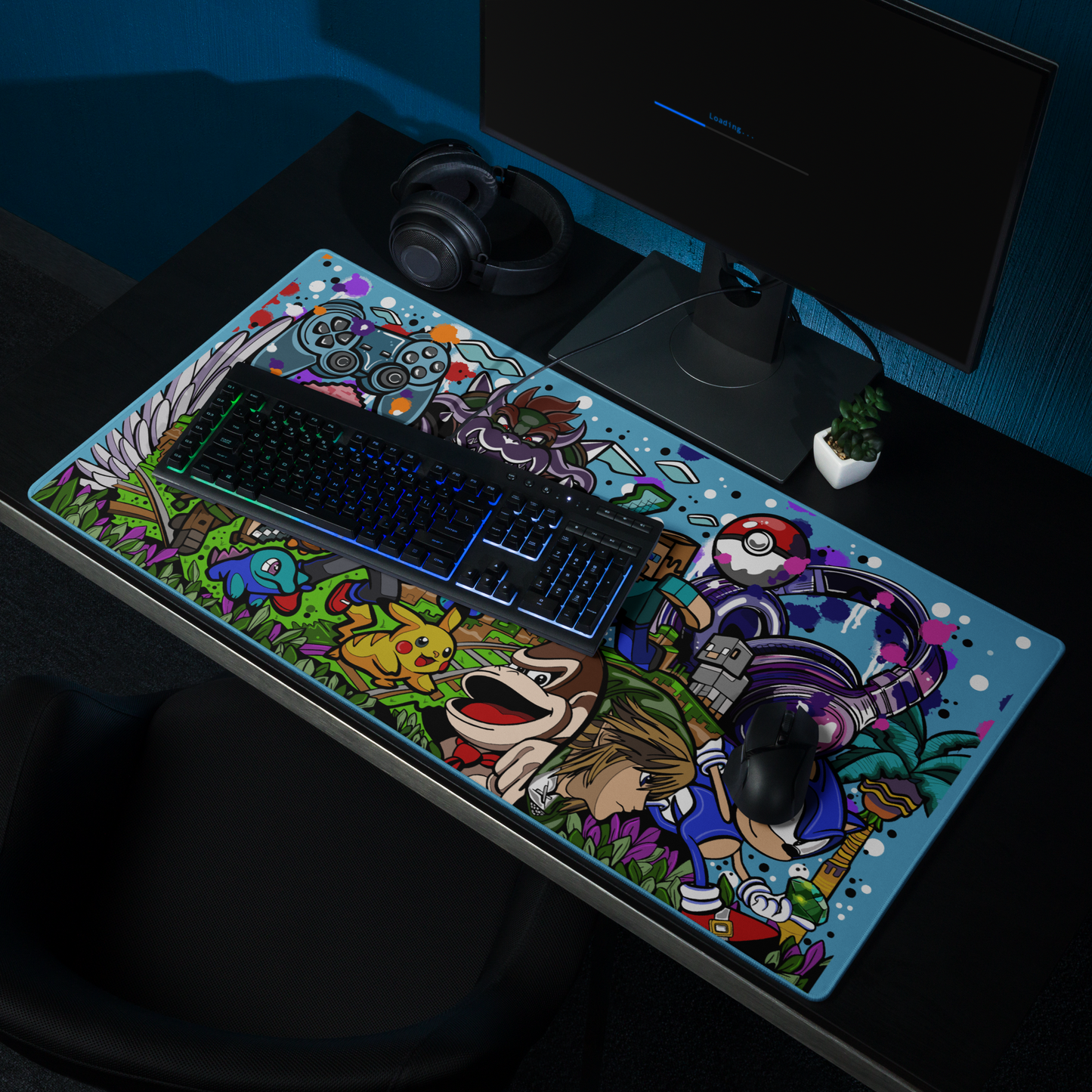 Large Gaming Mouse Pad with Iconic Characters
